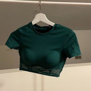Adidas x Beyonce Ivy Park Corset Crop Top Crewneck Dark Green GM8494 Size Small